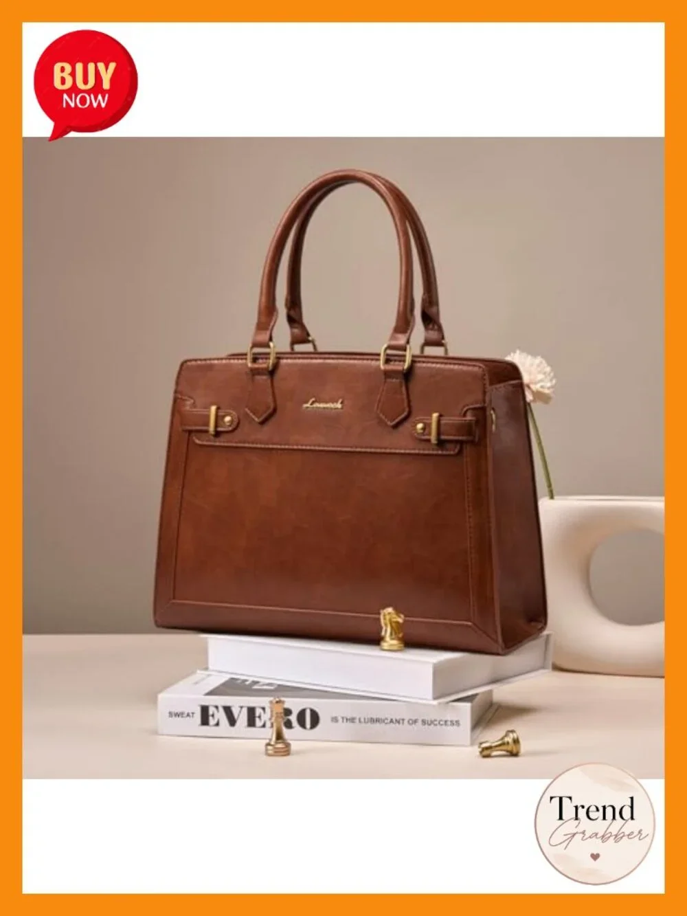 PU Leather Satchel Tote Shoulder Bag for Women Multi-Pocket Handbag